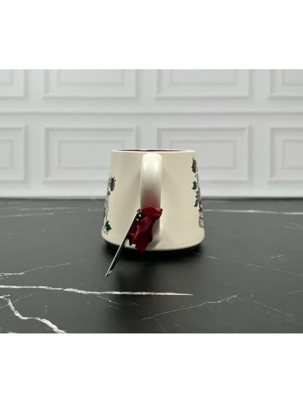 Sunday Morning Ceramics Mug with Skull, Books, and Roses Design Coffee Cup